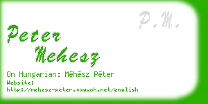 peter mehesz business card