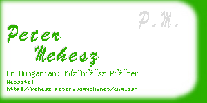 peter mehesz business card